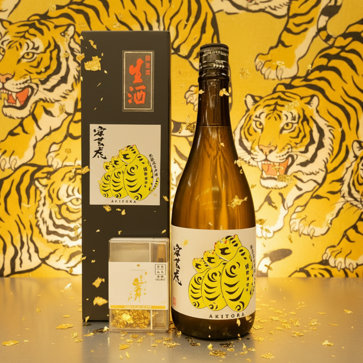 【超限定】安芸虎 熟成雄町 無濾過生原酒 純米大吟醸 720mL ＆ 金箔セット